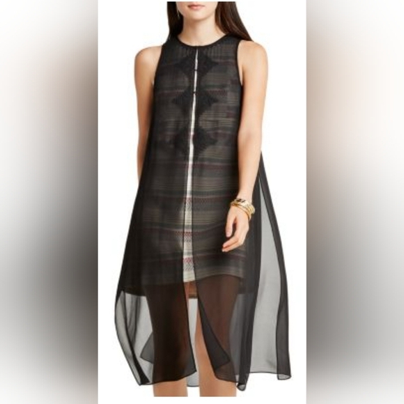 BCBGeneration Sheer Embroidered Long Vest Medium - Picture 1 of 6